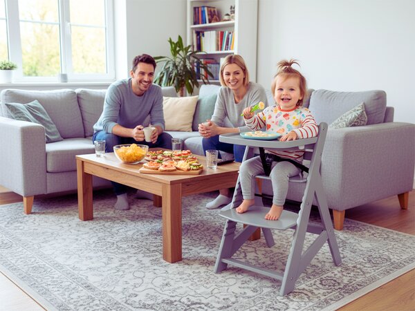 ATMOWOOD Leseni jedilni stol - siv
