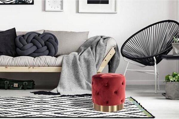 TABURE, tekstil, leseni material zlate barve, bordo