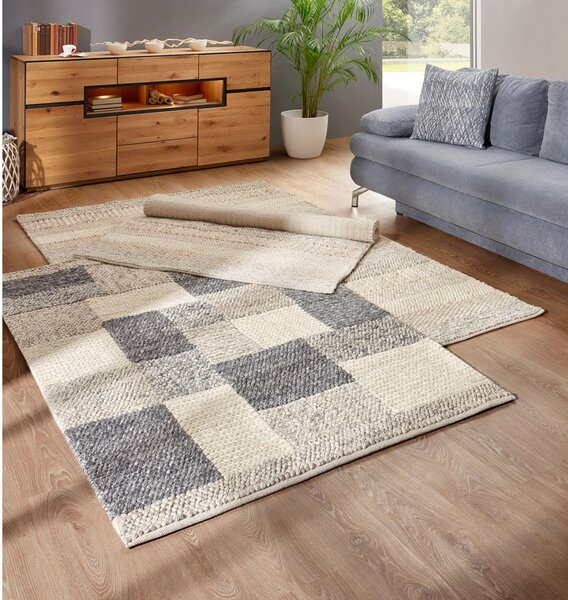 ROČNO TKANA PREPROGA Nordic 80/150 cm tkano siva, temno siva