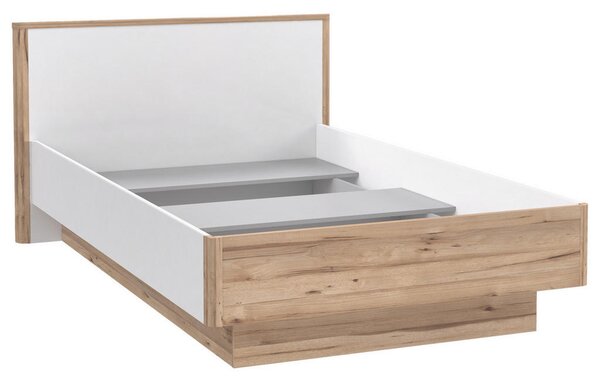 POSTELJA 120 cm x 200 cm , leseni material bela, barve hrasta
