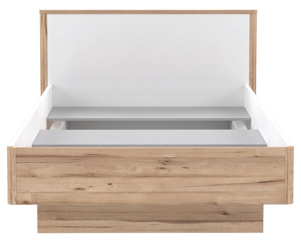 POSTELJA 120 cm x 200 cm , leseni material bela, barve hrasta