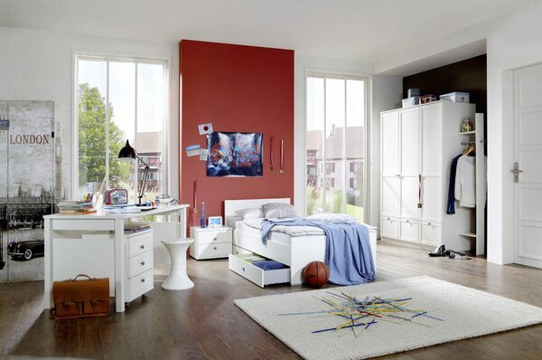 POSTELJA 90 cm x 200 cm , leseni material bela