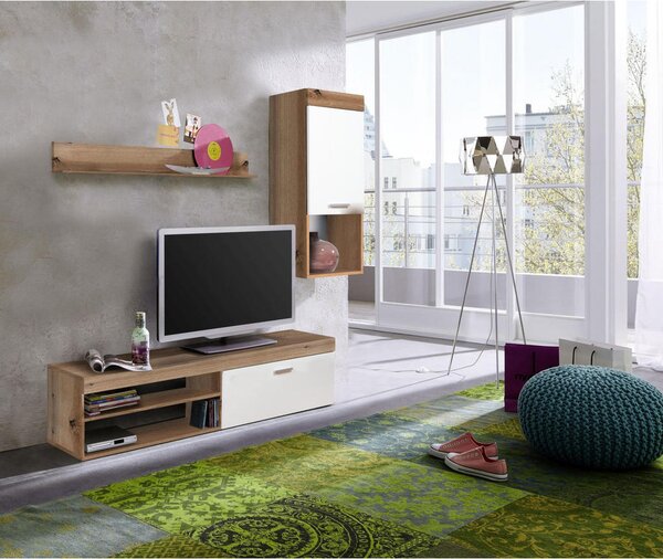 DNEVNI REGAL, bela, barve hrasta