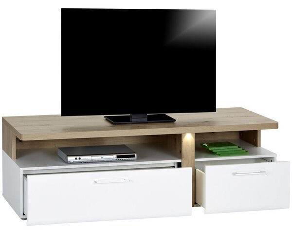 TV-ELEMENT bela, barve hrasta