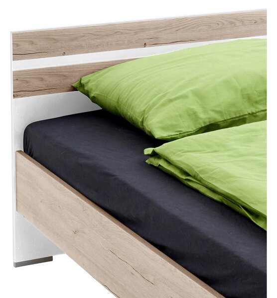 POSTELJA 90 cm x 200 cm , leseni material bela, barve hrasta