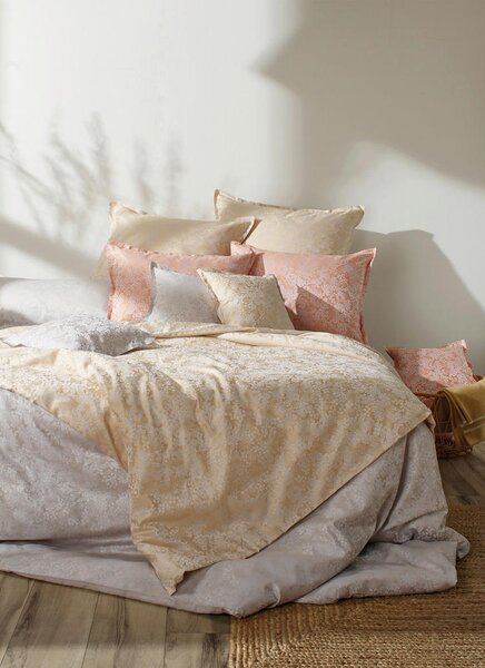 POSTELJNINA COSY 200/200 cm damast rjavosiva