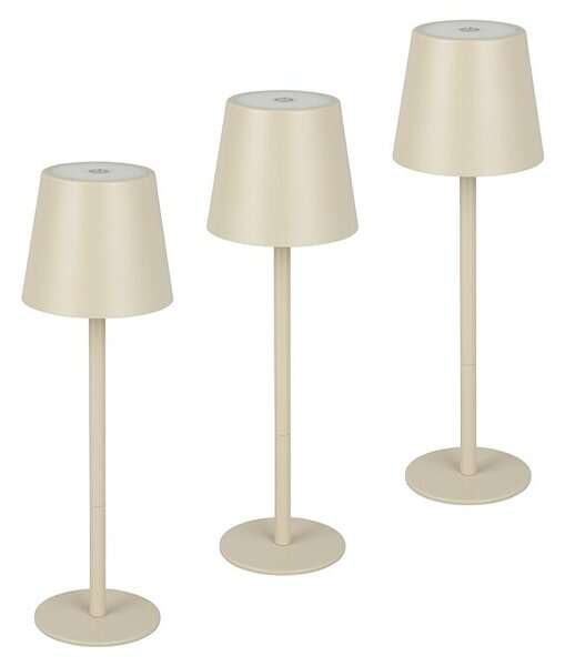 Starlux Paola Akumulatorska namizna svetilka Paola Mini (3 kos, 1,6 W, Do x Š x V: 8,6 x 8,6 x 27 cm, Toplo bela, Bež)
