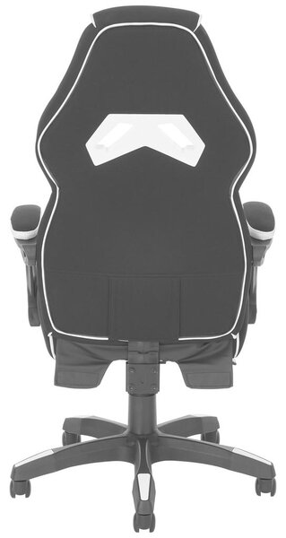 GAMING STOL kovina, umetna masa, tekstil črna, bela