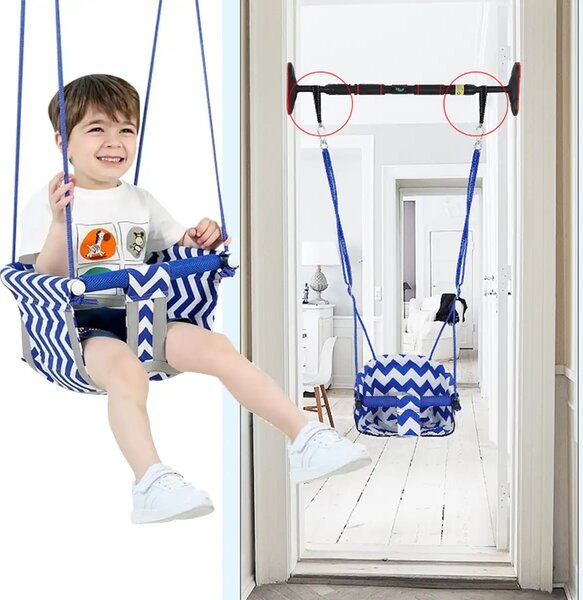 Swingjoy™ Viseča Otroška Gugalnica Z Napenjalno Palico