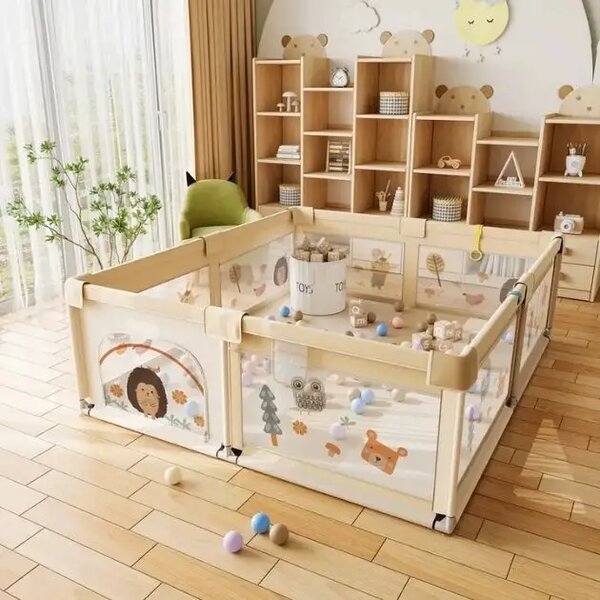 Playfort™ Otroška Ograja Za Igro - 180 X 150 Cm, PlayFort™ otroška ograja za igro (Siva) - 180 x 150 cm