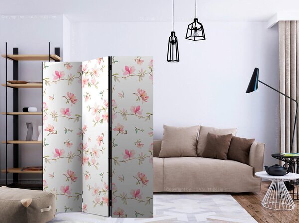 PARAVAN 135/172/3 cm bela, pink