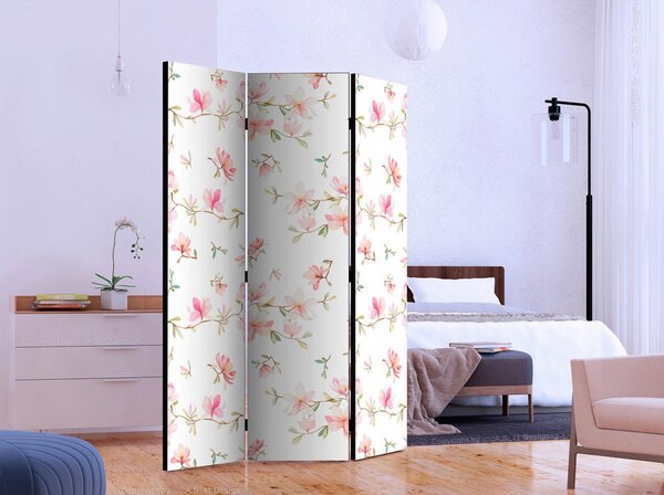PARAVAN 135/172/3 cm bela, pink