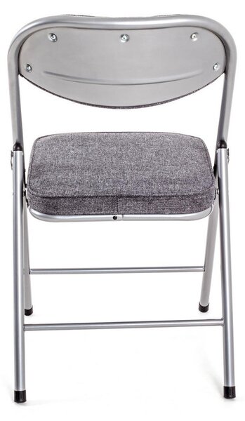 ZLOŽLJIV SEDEŽ, kovina, tekstil siva, barve aluminija