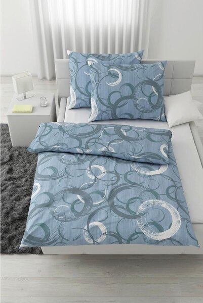 Modern Living Posteljnina New Circles Xxl, Modra, 2x60/80, 200/200
