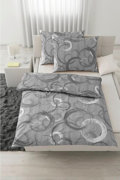 Modern Living Posteljnina New Circles Xxl, Siva, 2x60/80, 200/200