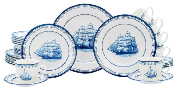 KOMBINIRANI SERVIS Segelschiff blau