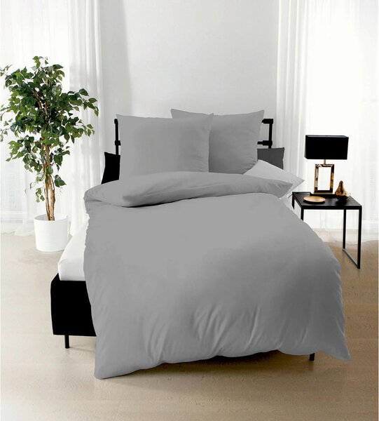 POSTELJNINA UNI 200/200 cm saten siva