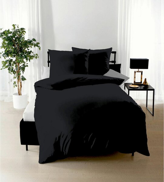 POSTELJNINA BLACK 140/200 cm saten črna