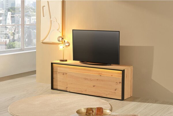 TV-ELEMENT črna, hrast artisan