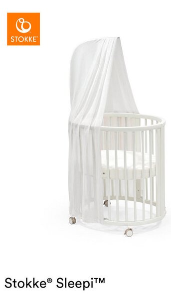 OTROŠKA POSTELJICA Sleepi MINI V3 bukev masivno 82/87/67 cm bela