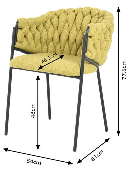 STOL, les, kovina, tekstil rumena