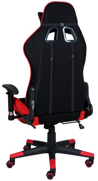 GAMING STOL kovina, umetna masa, tekstil rdeča, črna