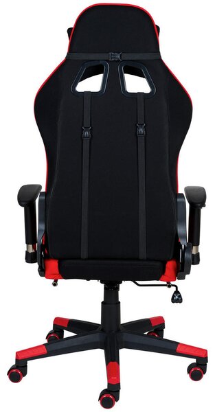 GAMING STOL kovina, umetna masa, tekstil rdeča, črna