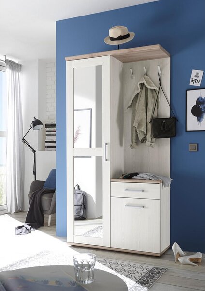 Garderobe "Romance" , bela, barve hrasta
