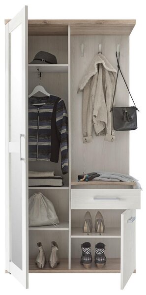Garderobe "Romance" , bela, barve hrasta