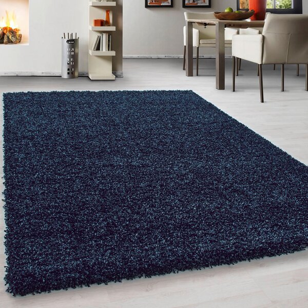 PREPROGA Z VISOKIM FLOROM Life 1500 140/200 cm tkano temno modra