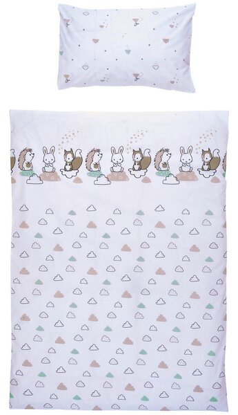 SET ZA OTROŠKO POSTELJICO Modern Clouds 100/135 cm siva, zelena, bela