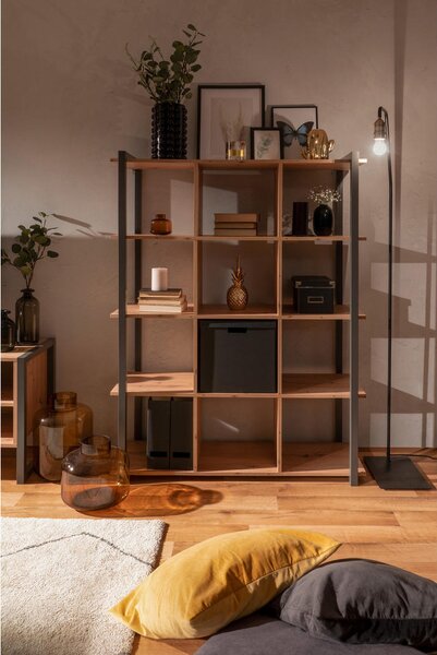 REGAL 107/145/39 cm antracit, barve hrasta