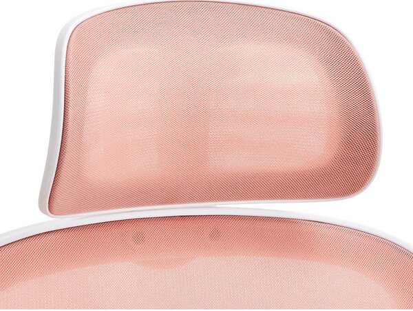 VRTLJIVI STOL kovina, umetna masa, tekstil bela, pink