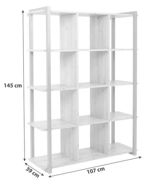 REGAL 107/145/39 cm antracit, barve hrasta