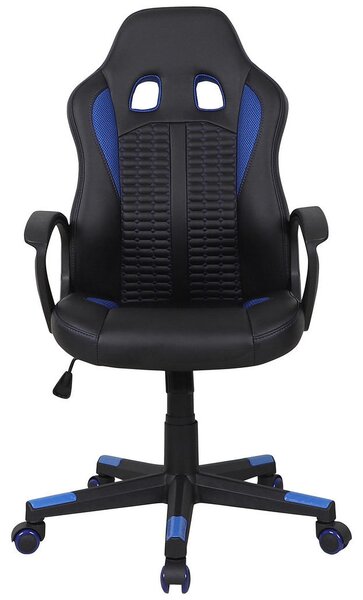 GAMING STOL umetna masa, tekstil modra, črna