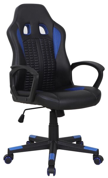 GAMING STOL umetna masa, tekstil modra, črna