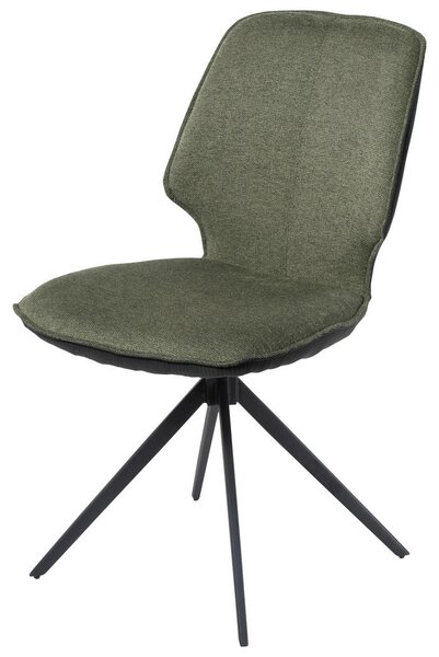 STOL, kovina, tekstil siva, zelena
