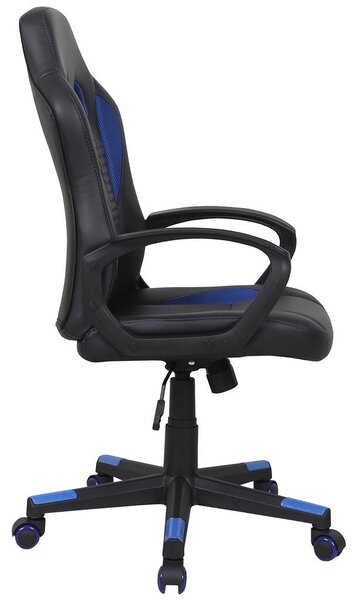 GAMING STOL umetna masa, tekstil modra, črna