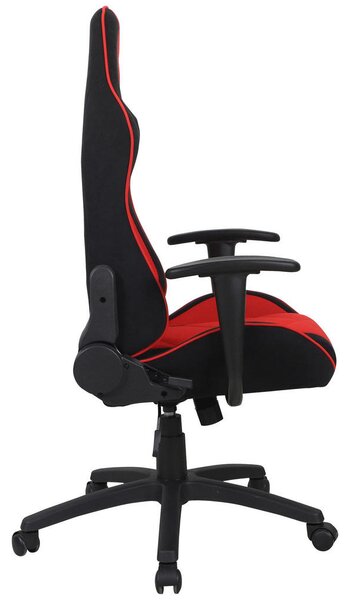 GAMING STOL umetna masa, tekstil rdeča, črna