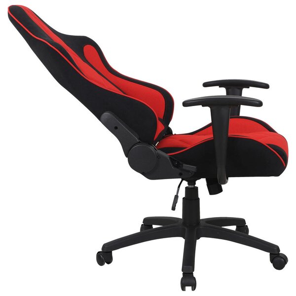GAMING STOL umetna masa, tekstil rdeča, črna