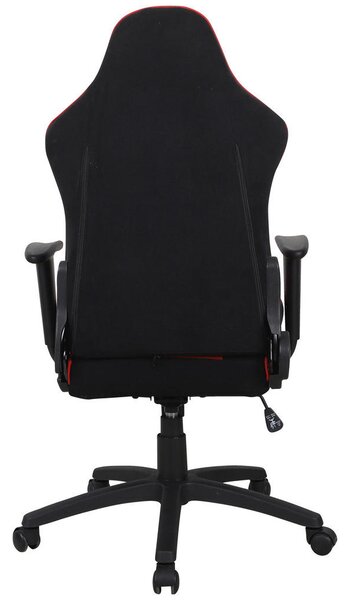 GAMING STOL umetna masa, tekstil rdeča, črna