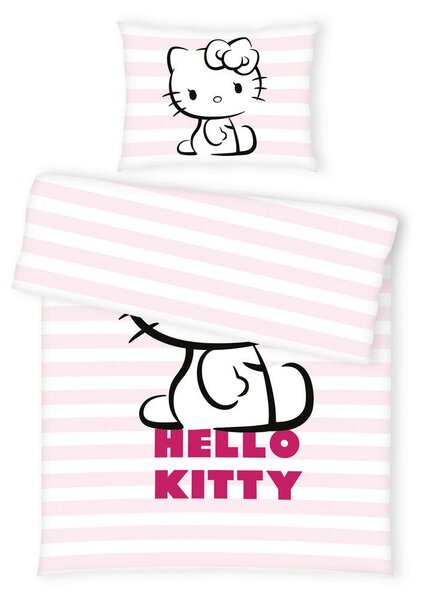 OTROŠKA POSTELJNINA HELLO KITTY 140/200 cm renforcé večbarvno