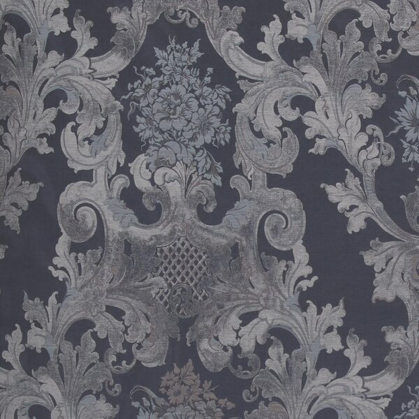 POSTELJNINA LOUIS XIV. 200/200 cm damast siva, črna, bela