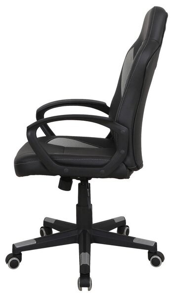 GAMING STOL umetna masa, tekstil črna, svetlo siva