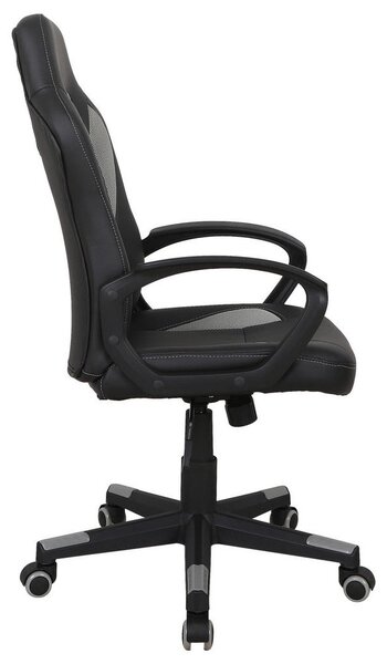 GAMING STOL umetna masa, tekstil črna, svetlo siva