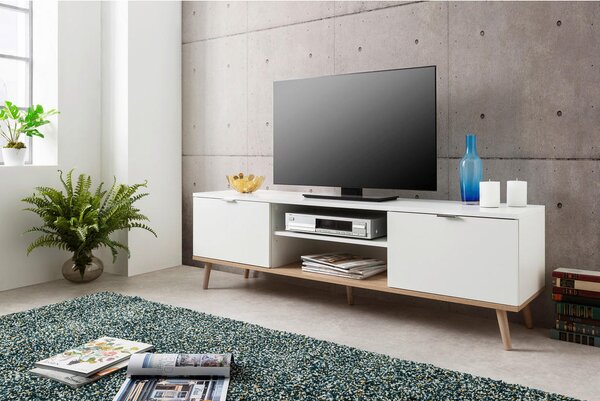 TV-ELEMENT bela, hrast sonoma