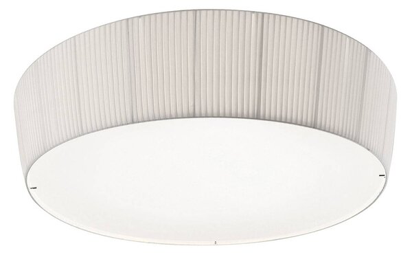 Bover LED stropna svetilka Plafonet, Ø 60 cm, bela, aluminij/tkanina