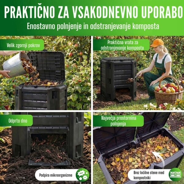 Kompostnik - Compogreen 800l, črn Prosperplast