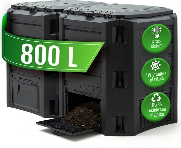 Kompostnik - Compogreen 800l, črn Prosperplast
