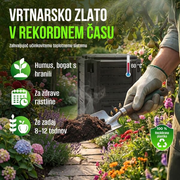 Kompostnik - Compogreen 800l, črn Prosperplast